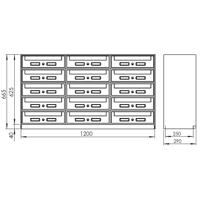 Vendita online Casellario postale alluminio silver da 3 a 15 cassette